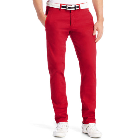 Hugo Boss Leeman Slim Fit Gabardine Weave Chinos - Red